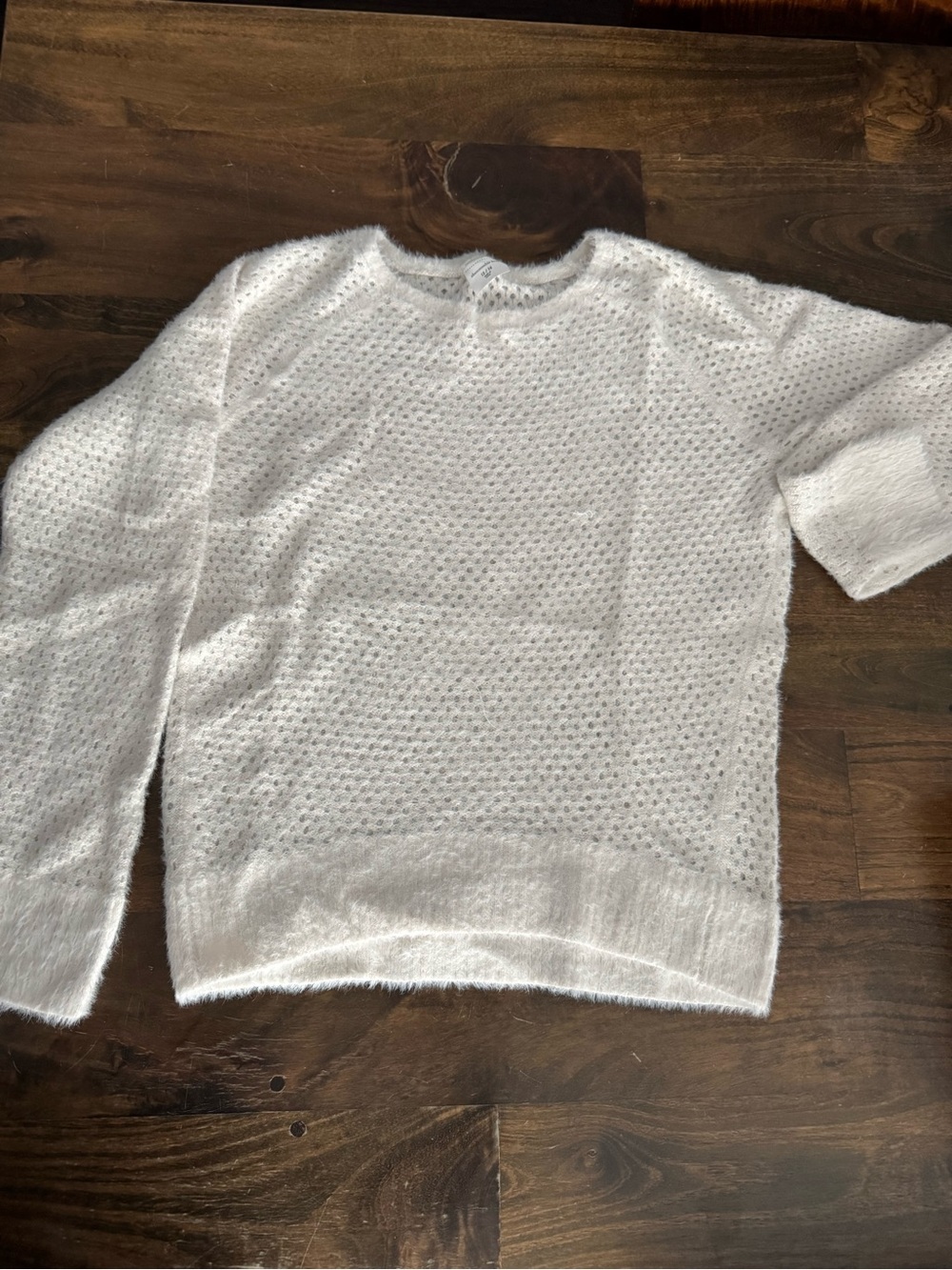 abercrombie kids White Fuzzy Knit Pullover